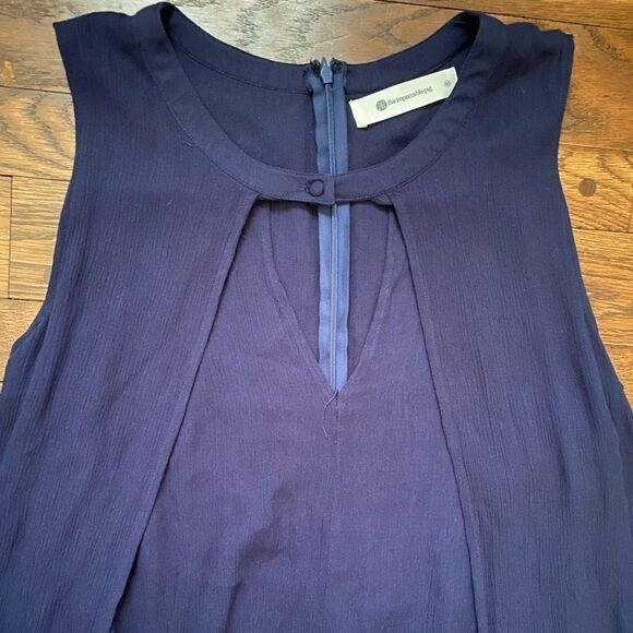 The Impeccable Pig Pants - The Impeccable Pig navy layered sleeveless‎ romper